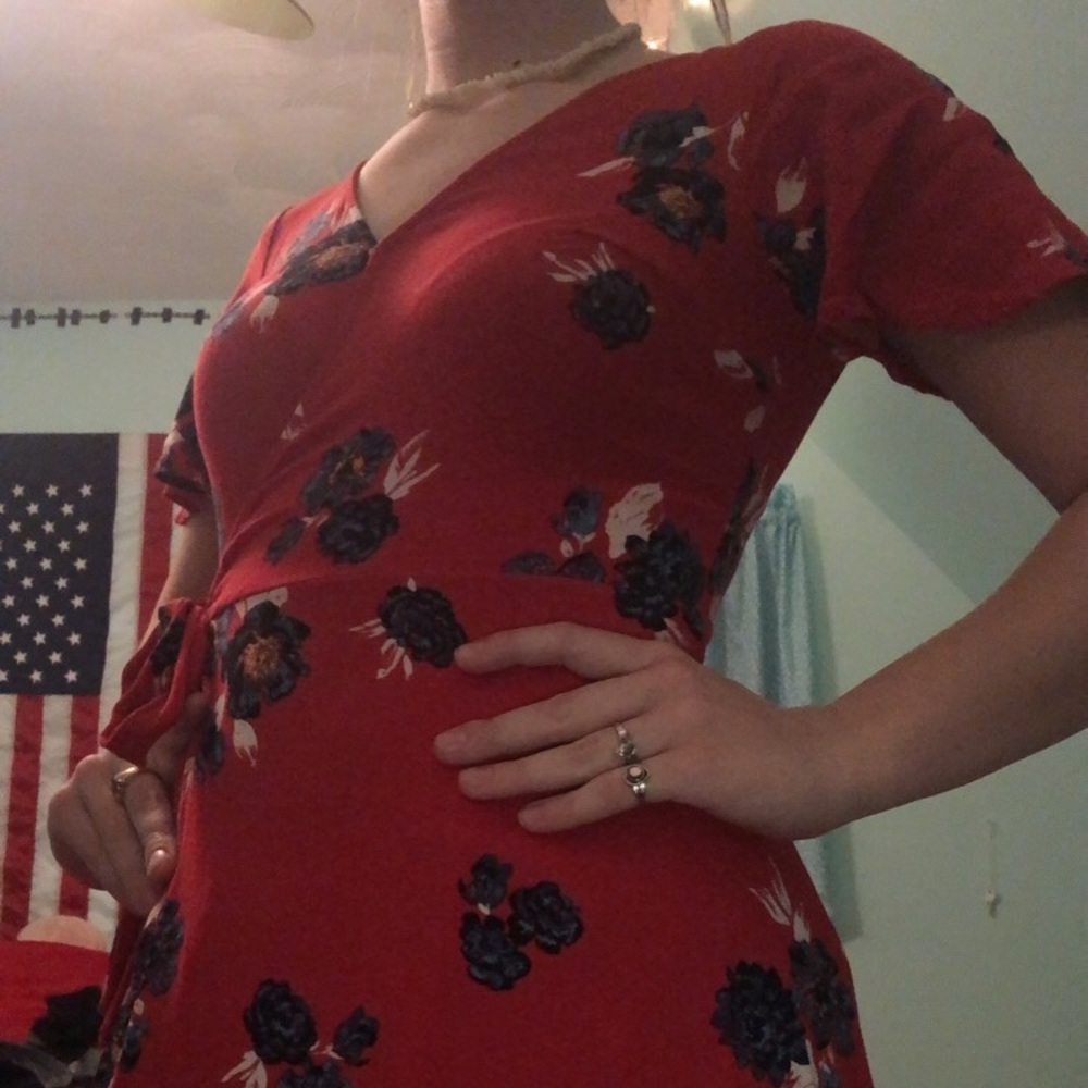 Cute red floral dress